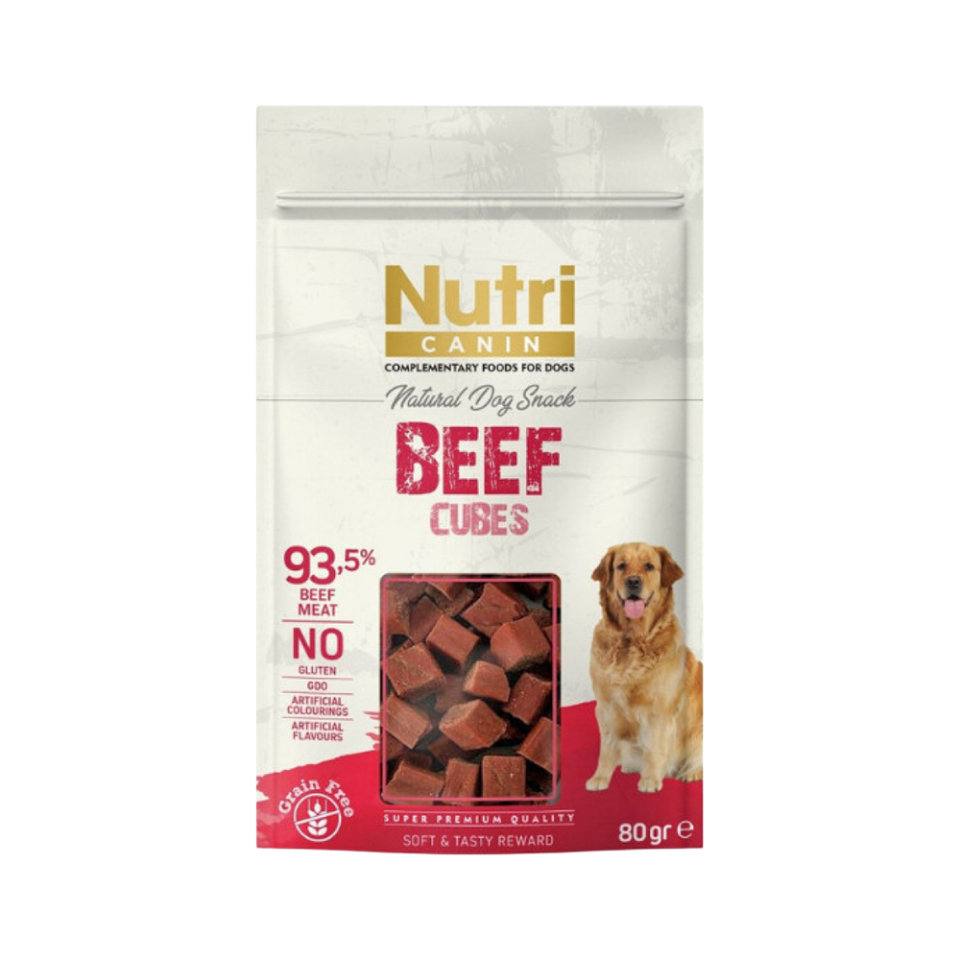 Nutri Canin Sığır Etli Tahılsız Küp Köpek Ödül Maması 80gr