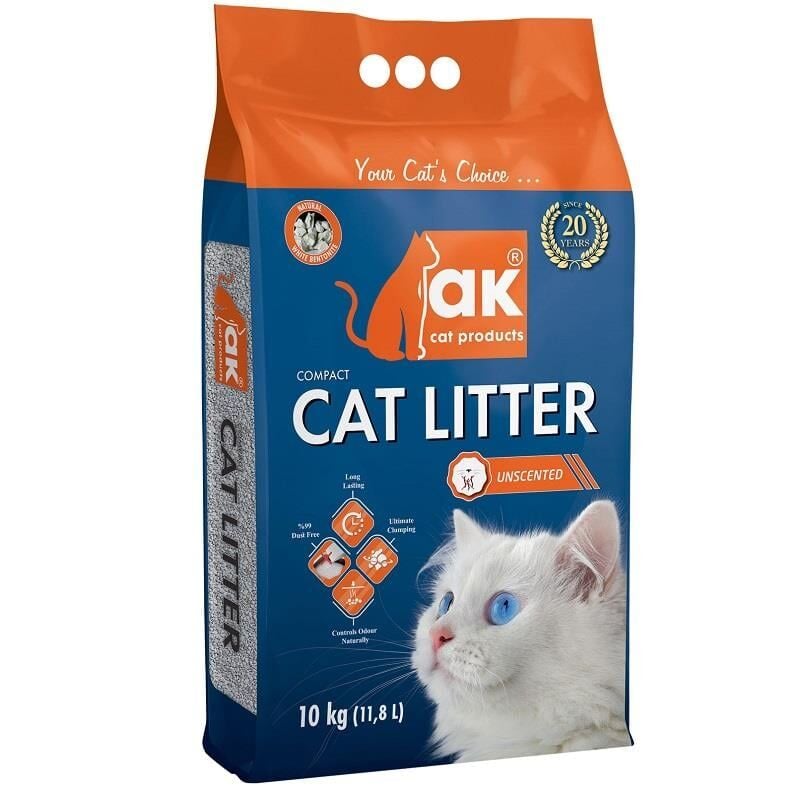 Akkum Naturel İnce Taneli Kokusuz Kedi Kumu 10 Kg