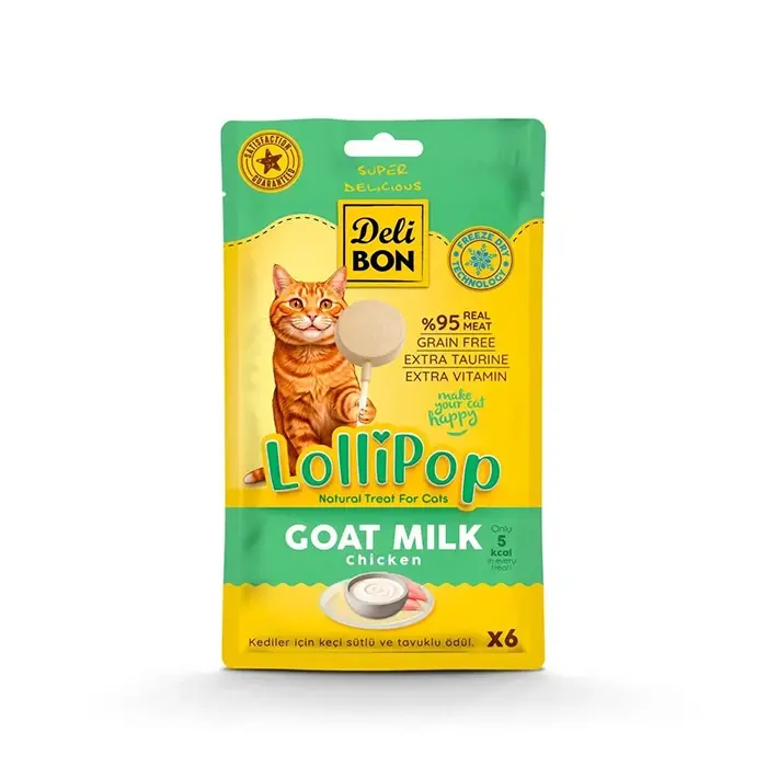 Delibon Keçi Sütlü Lolipop Kedi Ödül Maması 6lı