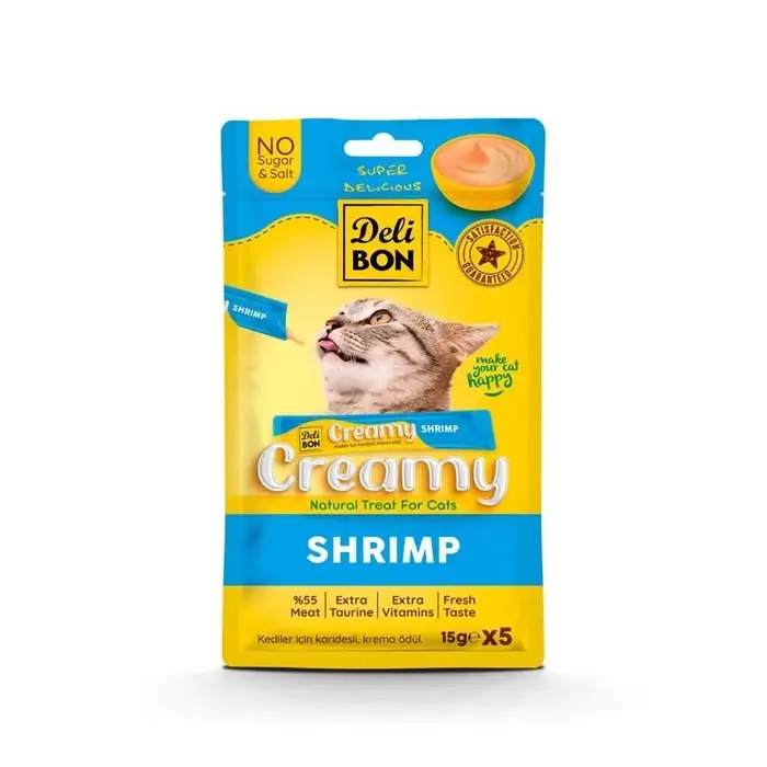 Delibon Creamy Karidesli Sıvı Kedi Ödül Maması 5x15gr