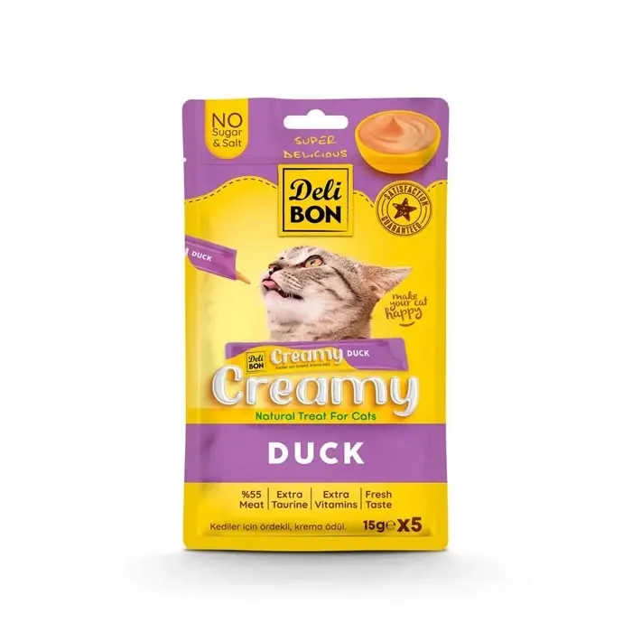 Delibon Creamy Ördekli Sıvı Kedi Ödül Maması 5x15gr