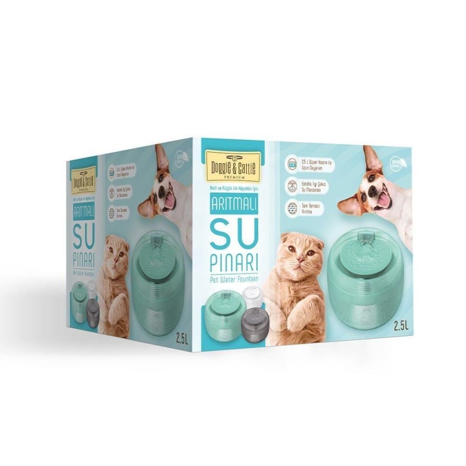 Cattie Arıtmalı Kedi Su Pınarı Siyah