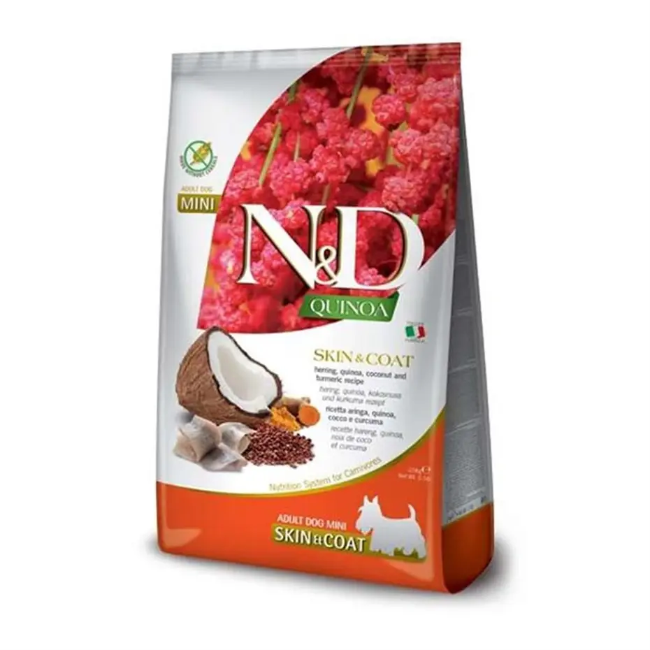 ND Kinoa Skin&Coat Ringa Balıklı Deri Tüy Sağlığı Küçük Irk Köpek Maması 2,5 Kg