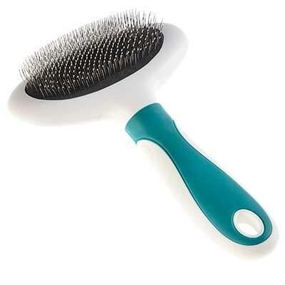 GimDog Silikon Başlıklı Oval İnce Tel Kedi ve Köpek Fırçası (12,5 x 19,5 cm)