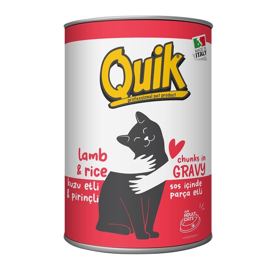 Quik Kuzu Etli-Pirinçli Kedi Konservesi 415 Gr