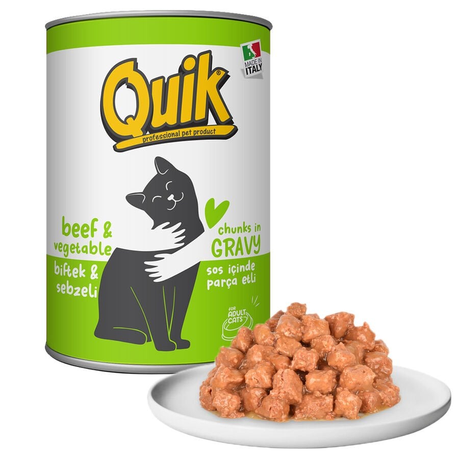 Quik Biftekli ve Sebzeli Kedi Konservesi 415 Gr