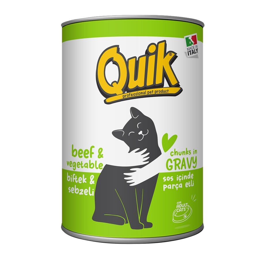 Quik Biftekli ve Sebzeli Kedi Konservesi 415 Gr