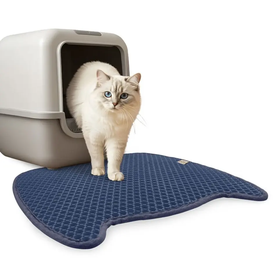 Cattie Taraklı Model Kum Toplayıcı Fonksiyonel Kedi Paspası Navy Blue - Kedi Model M Boy