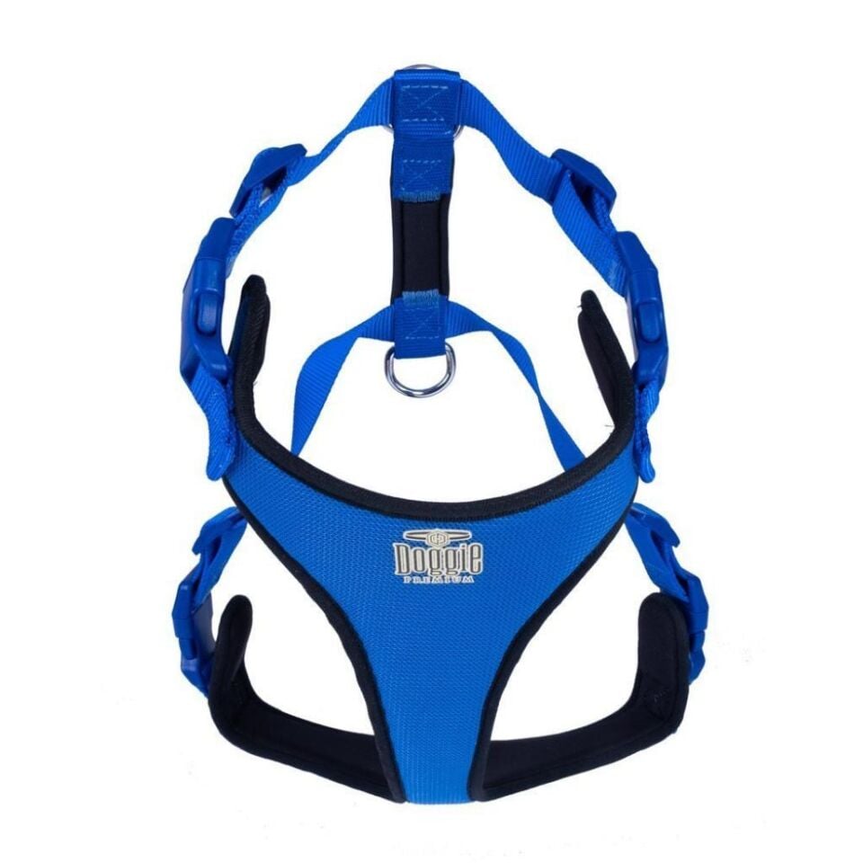 Doggie Havalı Dokuma Göğüs Tasması Royal Mavi 2,5×70-80 Cm