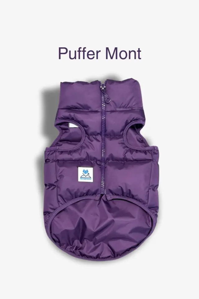Salya Puffer su geçirmez köpek mont, Mor