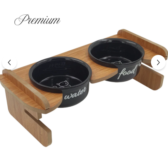 Yüksekliği Ayarlanabilir Seramik Kedi Mama ve Su Kabı | Yavru ve Yetişkin Kedi İçin Uygun 300 ml