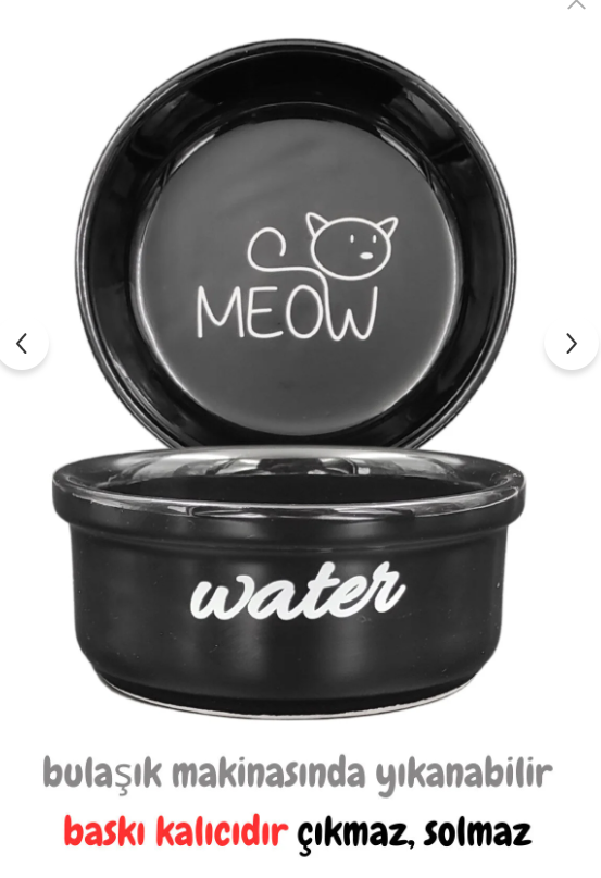 Yüksekliği Ayarlanabilir Seramik Kedi Mama ve Su Kabı | Yavru ve Yetişkin Kedi İçin Uygun 300 ml