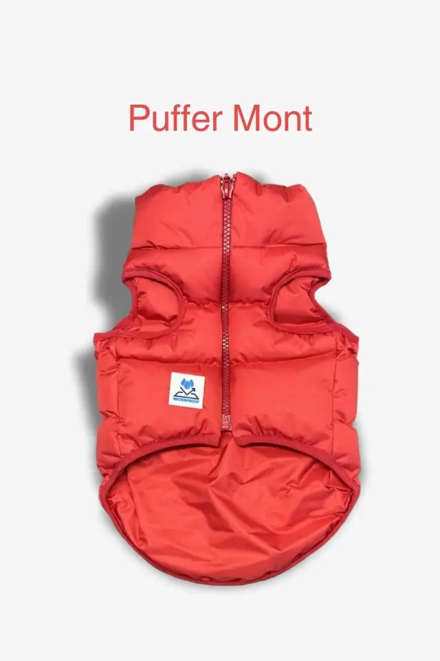 Salya Puffer su geçirmez köpek mont, Kırmızı