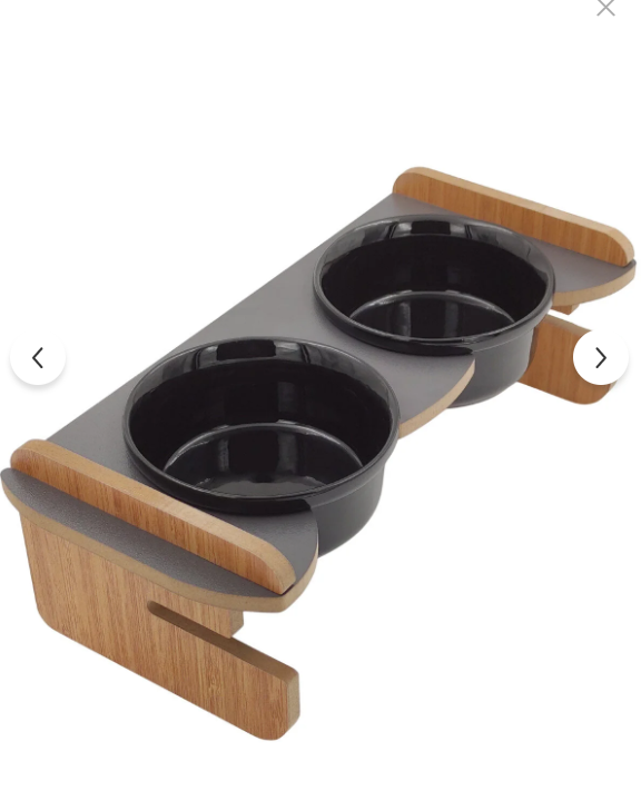 Yüksekliği Ayarlanabilir Seramik kaseli Ahşap mama kabı 300 ml x2