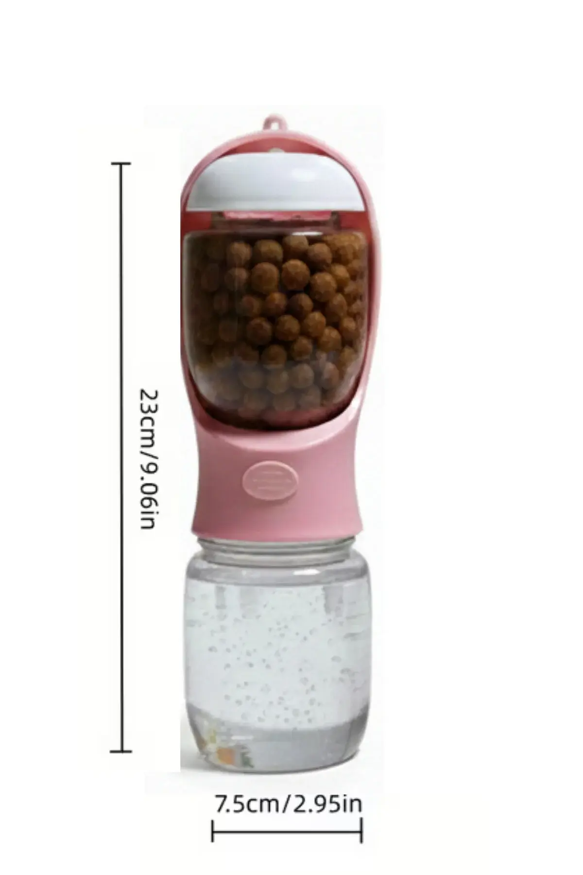 Taşınabilir Kedi Köpek Suluğu 350 mL su 180 ml mama Seyahat Su Şişesi Mama Kaseli