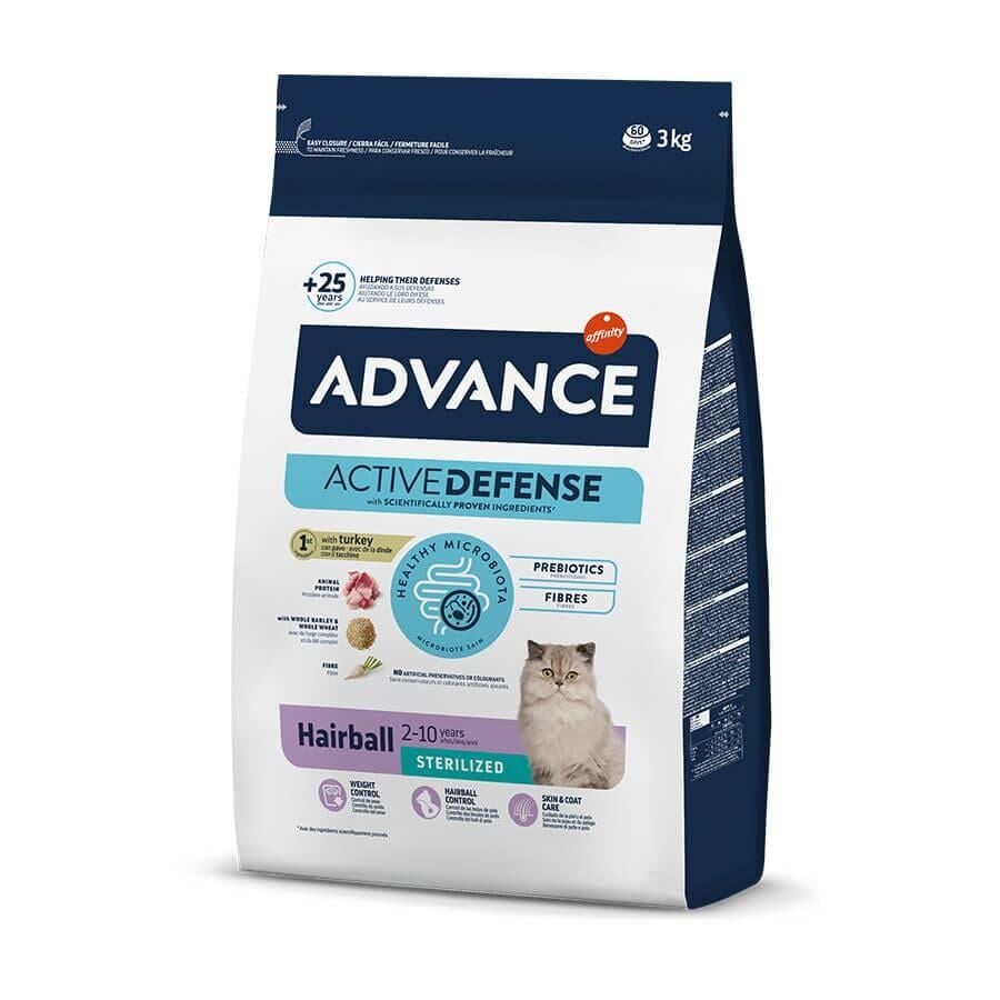 Advance Cat Sterilized Hairball Hindili Kısır Kedi Maması 3 Kg