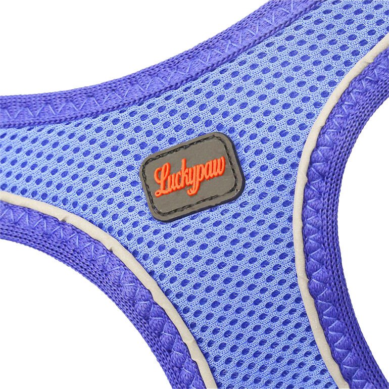Luckypaw Large Saks Mavi Air-Mesh Göğüs Tasması