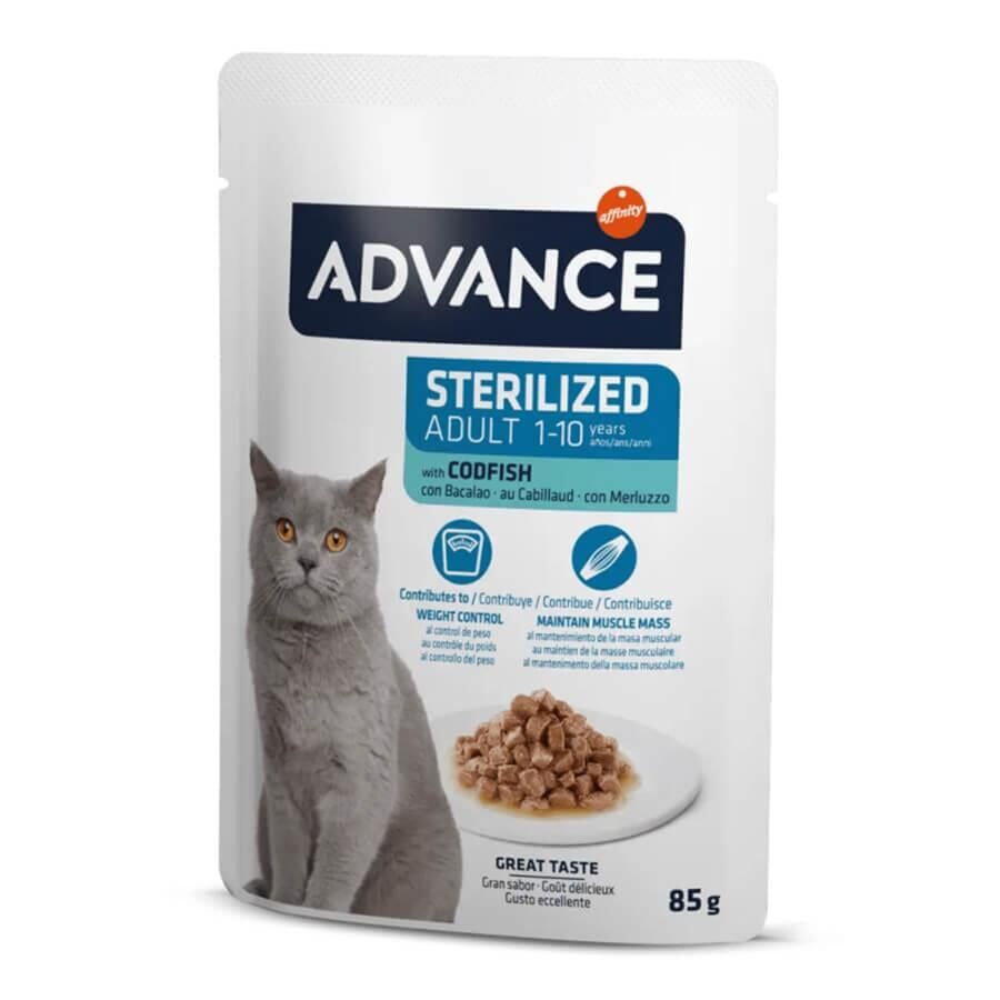 Advance Cat Sterilized Codfish Pouch Yaş Mama 85gr