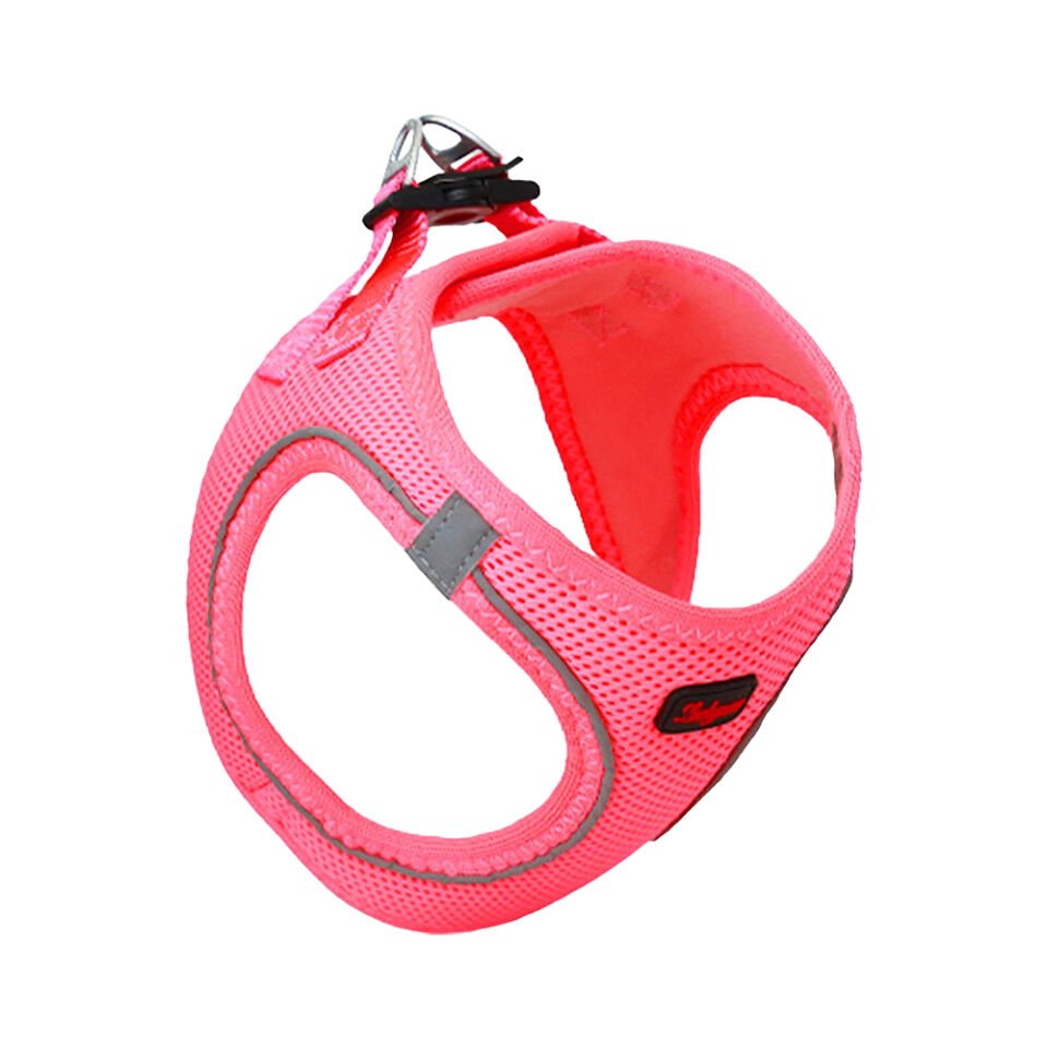 Luckypaw Medium Neon Pembe Air-Mesh Göğüs Tasması