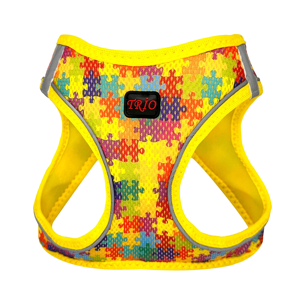 Luckypaw Trio Air-Mesh Puzzle Kedi ve Köpek Göğüs Tasması (M)