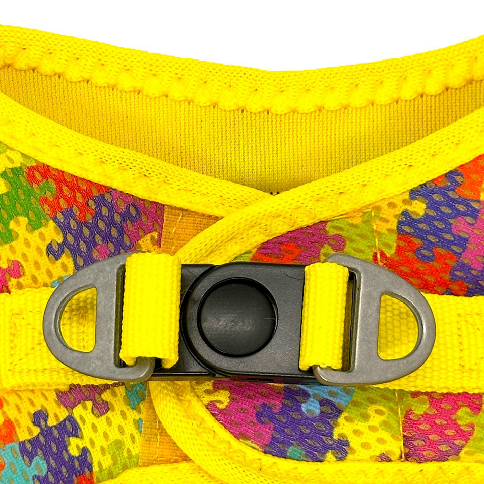 Luckypaw Trio Air-Mesh Puzzle Kedi ve Köpek Göğüs Tasması (M)