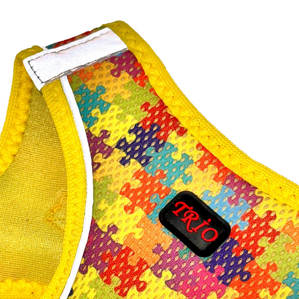 Luckypaw Trio Air-Mesh Puzzle Kedi ve Köpek Göğüs Tasması (M)