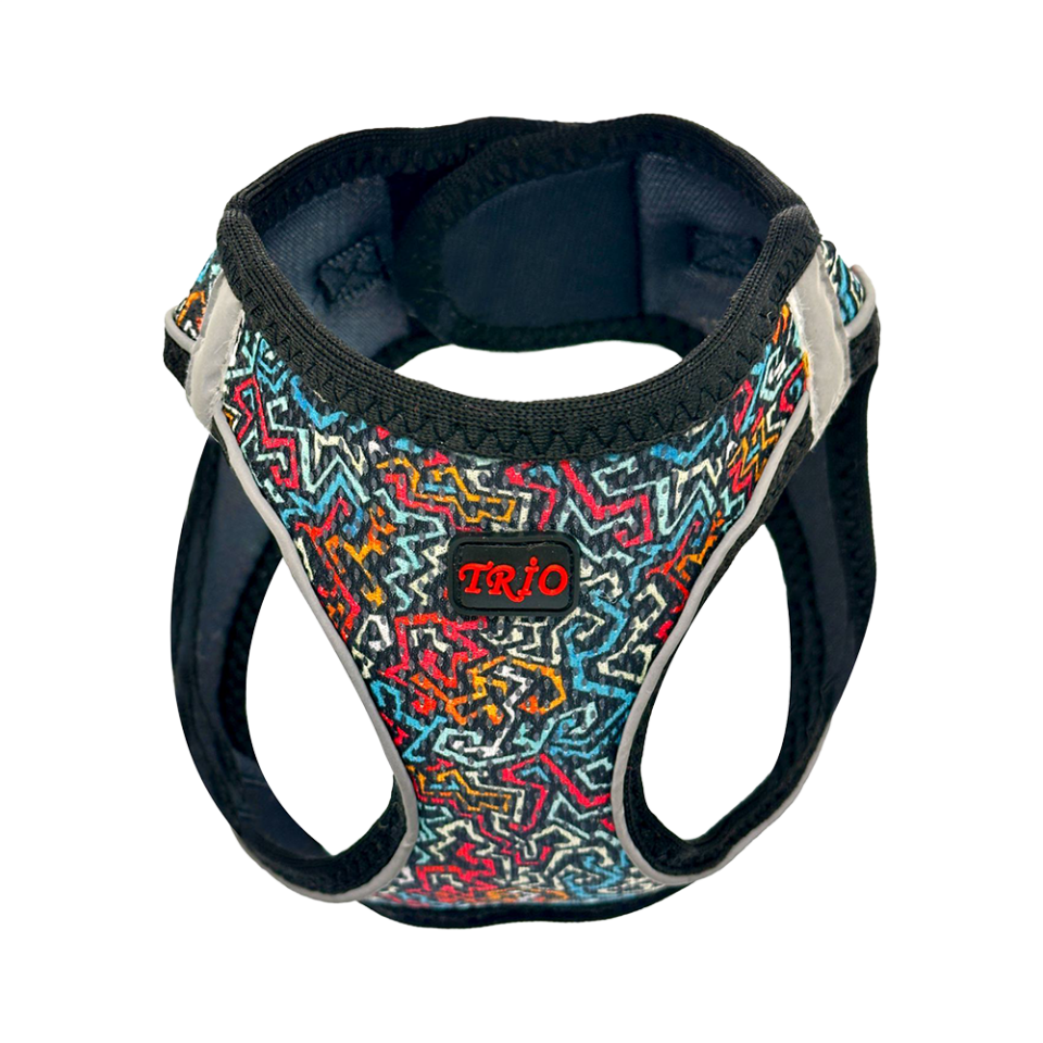 Luckypaw Air-Mesh Graffiti Kedi ve Köpek Göğüs Tasması (M)