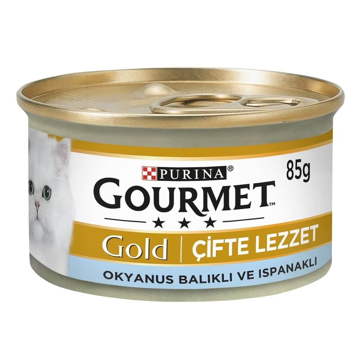 Gourmet Gold Ispanak Soslu Okyanus Balıklı Kedi Konservesi 85 G