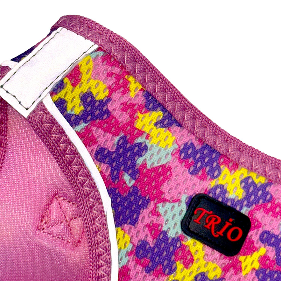 Luckypaw Air-Mesh Rose Kedi ve Köpek Göğüs Tasması (XL)