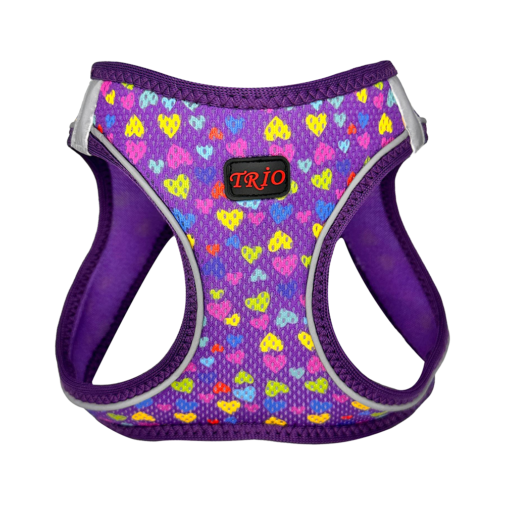 Luckypaw Trio Air-Mesh Hearts Kedi ve Köpek Göğüs Tasması (2XS)