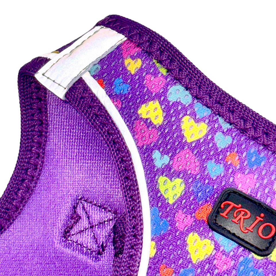 Luckypaw Trio Air-Mesh Hearts Kedi ve Köpek Göğüs Tasması (2XS)