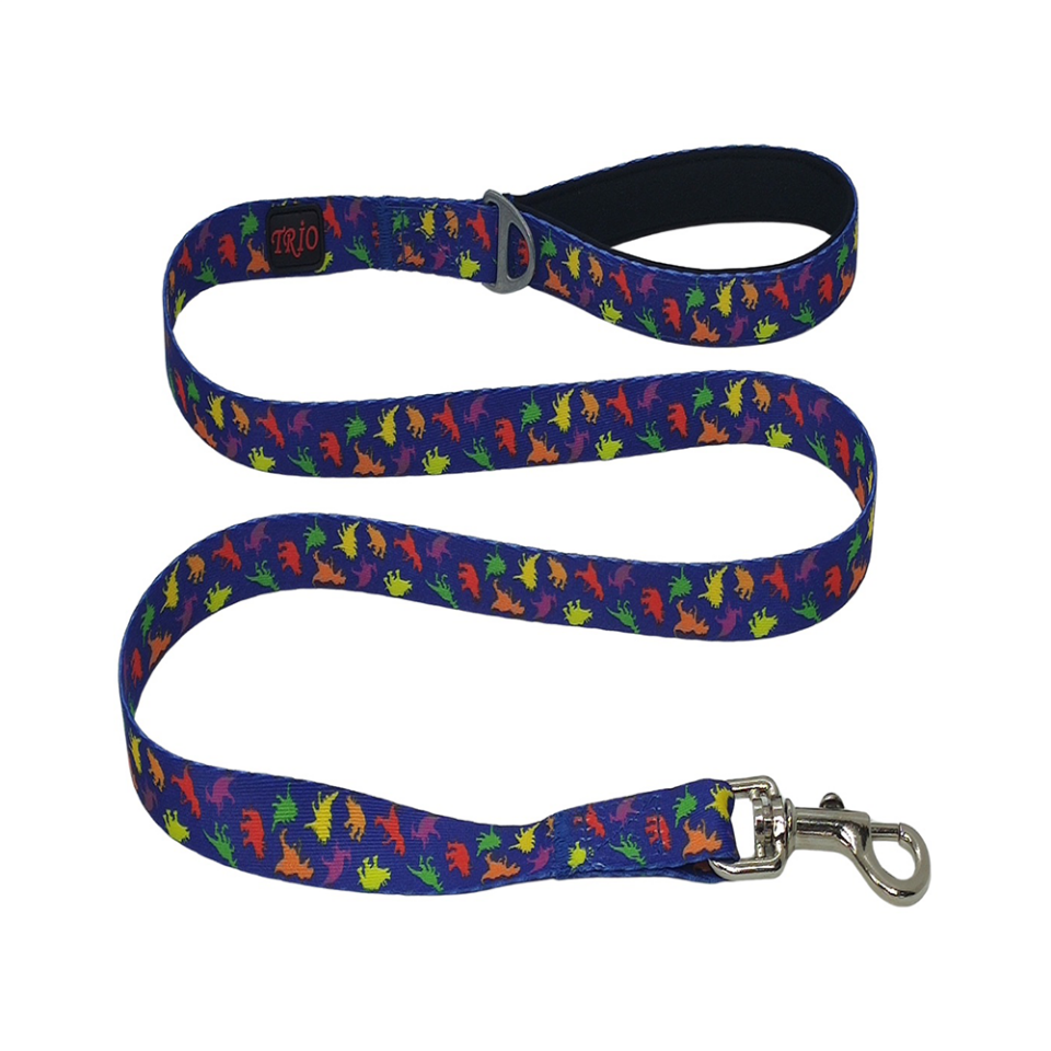 Luckypaw Trio Dinazor Desenli Kedi ve Köpek Gezdirme Kayışı (130 x 2 cm)