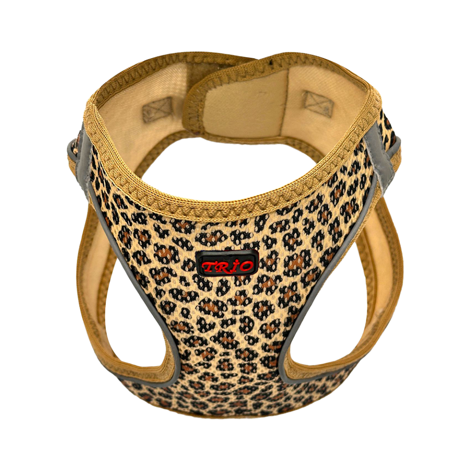 Trio Air-Mesh Leopard Kedi ve Köpek Göğüs Tasması (2XS)