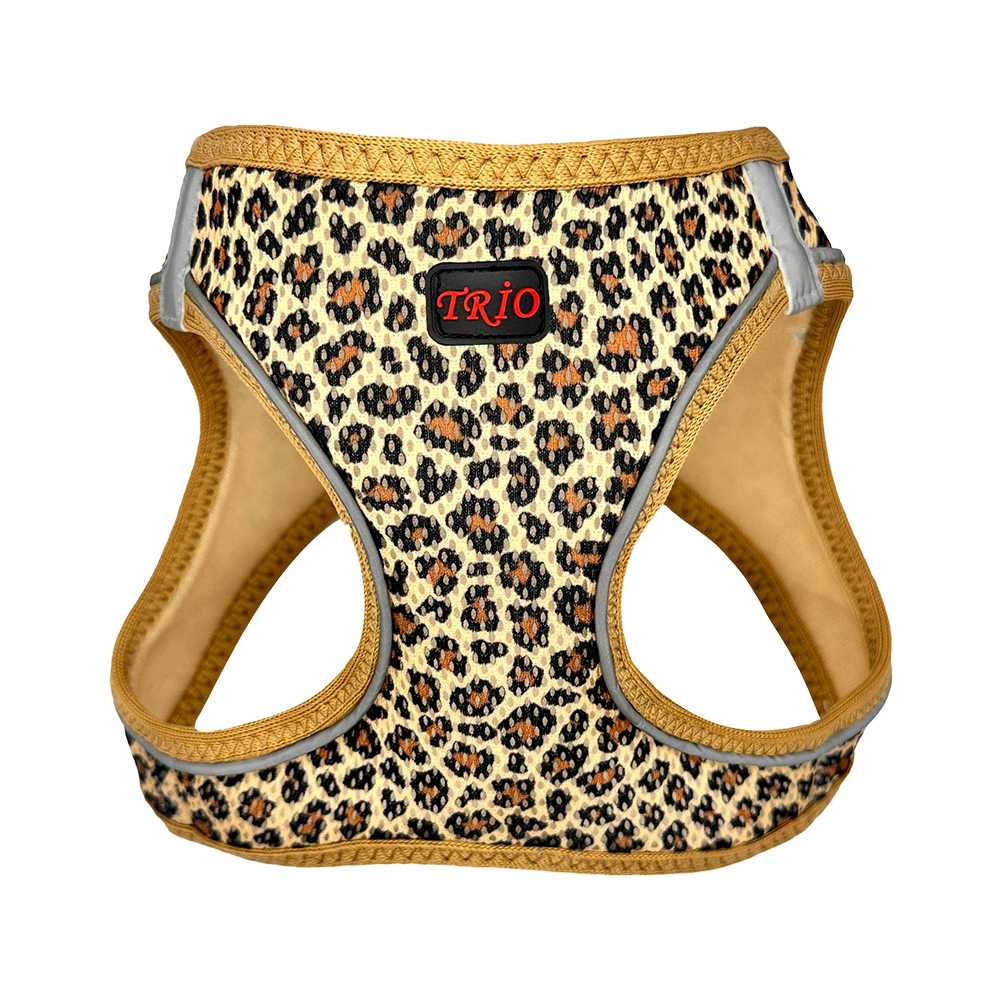 Luckypaw Air-Mesh Leopard Kedi ve Köpek Göğüs Tasması (S)