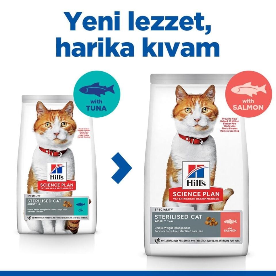 Hill's SP Somon Kısırlaştırılmış Yetişkin Kedi Maması 1.5KG