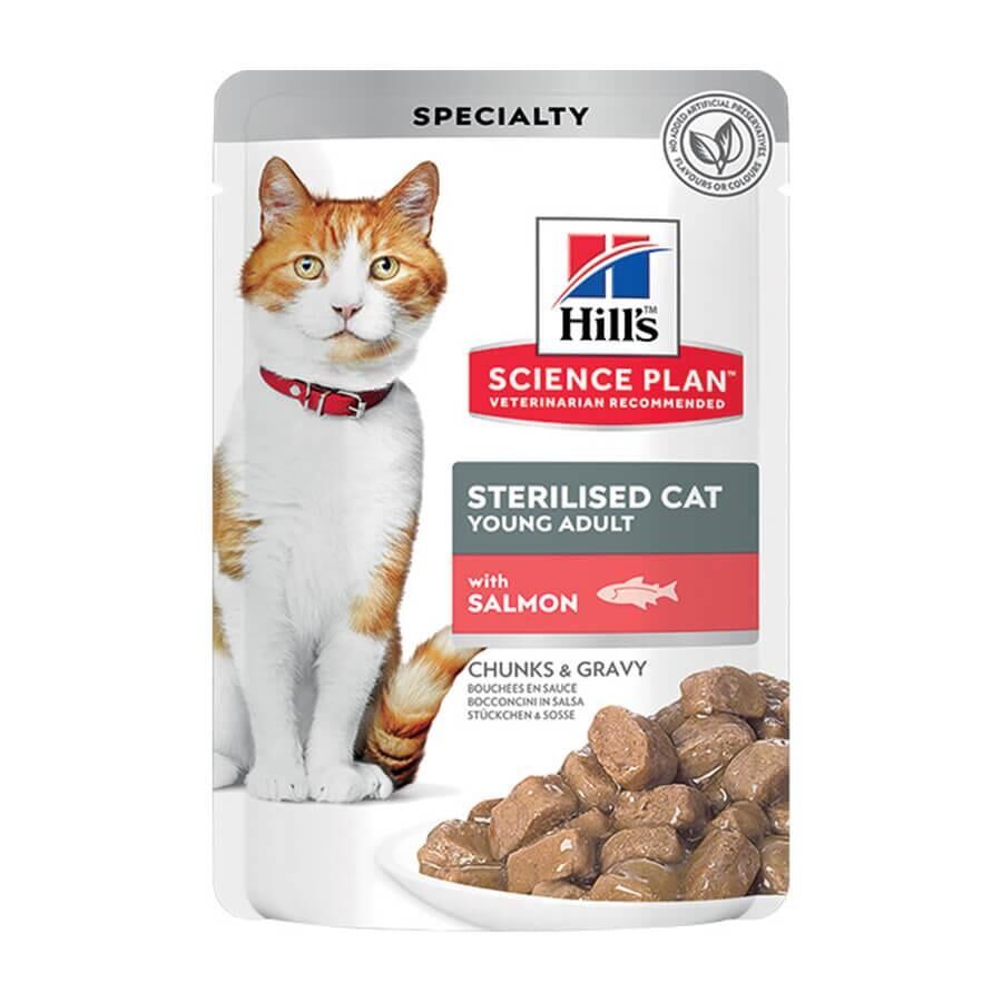 Hills Chunks & Gravy Somonlu Kısırlaştırılmış Kedi Konservesi 85 Gr