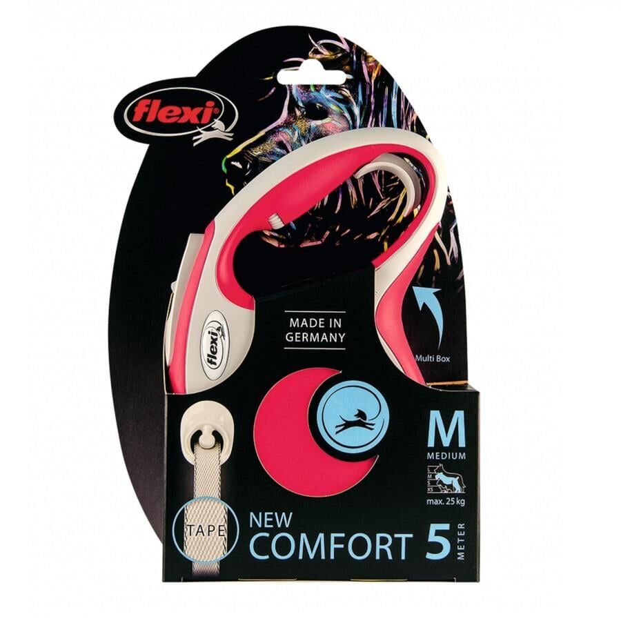 Flexi New Comfort Medium Otomatik Tasma Kırmızı
