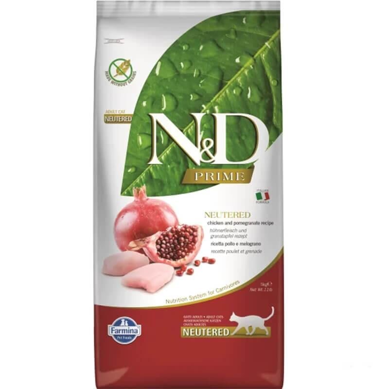 N&D Tahılsız Tavuk-Narlı Kısırlaştırılmış Yetişkin Kedi Maması 10 Kg