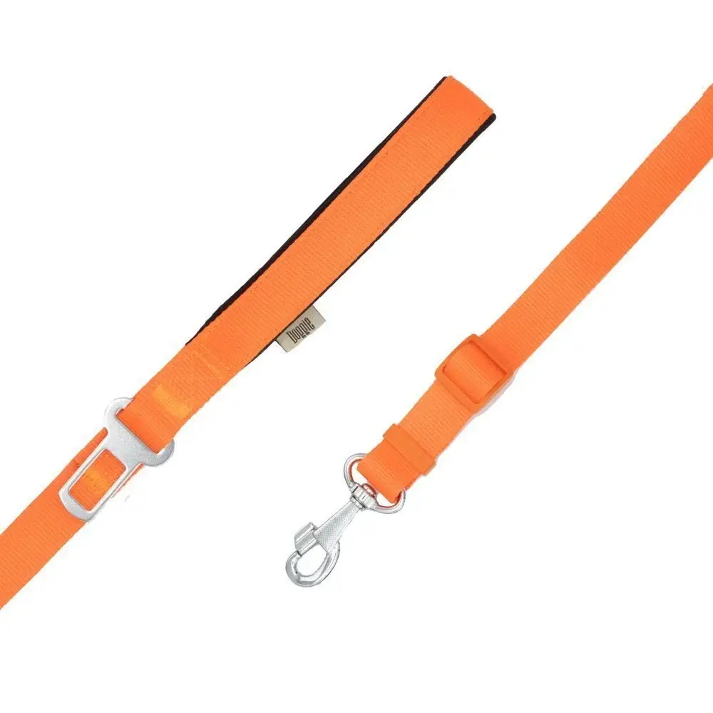 Doggie Dokumadan El Yapımı Emniyet Kemerli Köpek Gezdirme Aparatı 2,5x80-120cm - Orange