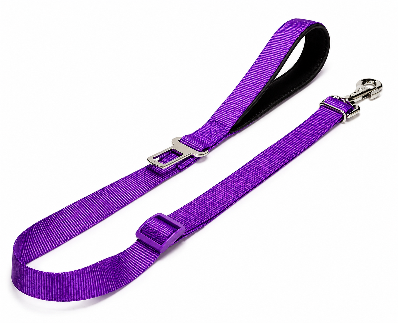 Doggie Dokuma Emniyet Kemerli Köpek Gezdirme Aparatı Medium Mor 2,5x80-120 Cm