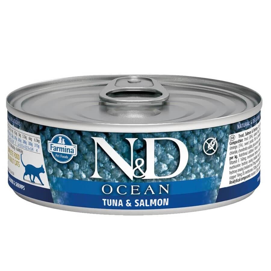 N&D Ocean Ton Balığı ve Somonlu Kedi Konservesi 70 Gr
