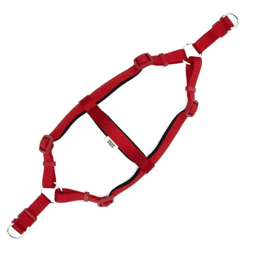 Doggie Konforlu Dokumadan El Yapımı Ronin Model Köpek Göğüs Tasması M-2x45-55cm Kırmızı