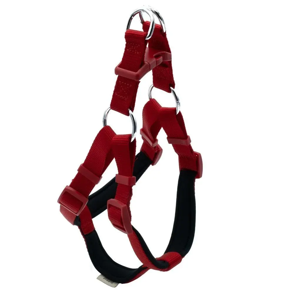 Doggie Konforlu Dokumadan El Yapımı Ronin Model Köpek Göğüs Tasması M-2x45-55cm Kırmızı