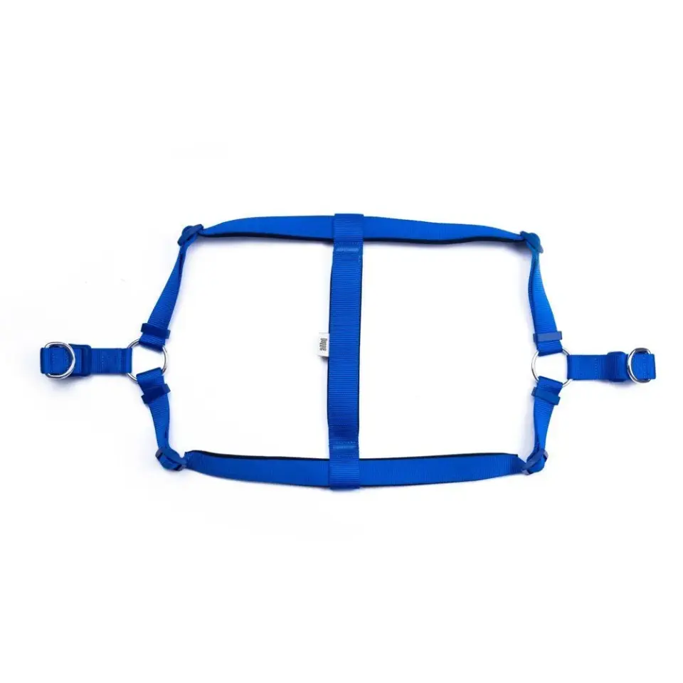 Doggie Konforlu Dokumadan El Yapımı Ronin Model Köpek Göğüs Tasması XXL-2,5X70-80cm - Royal Blue