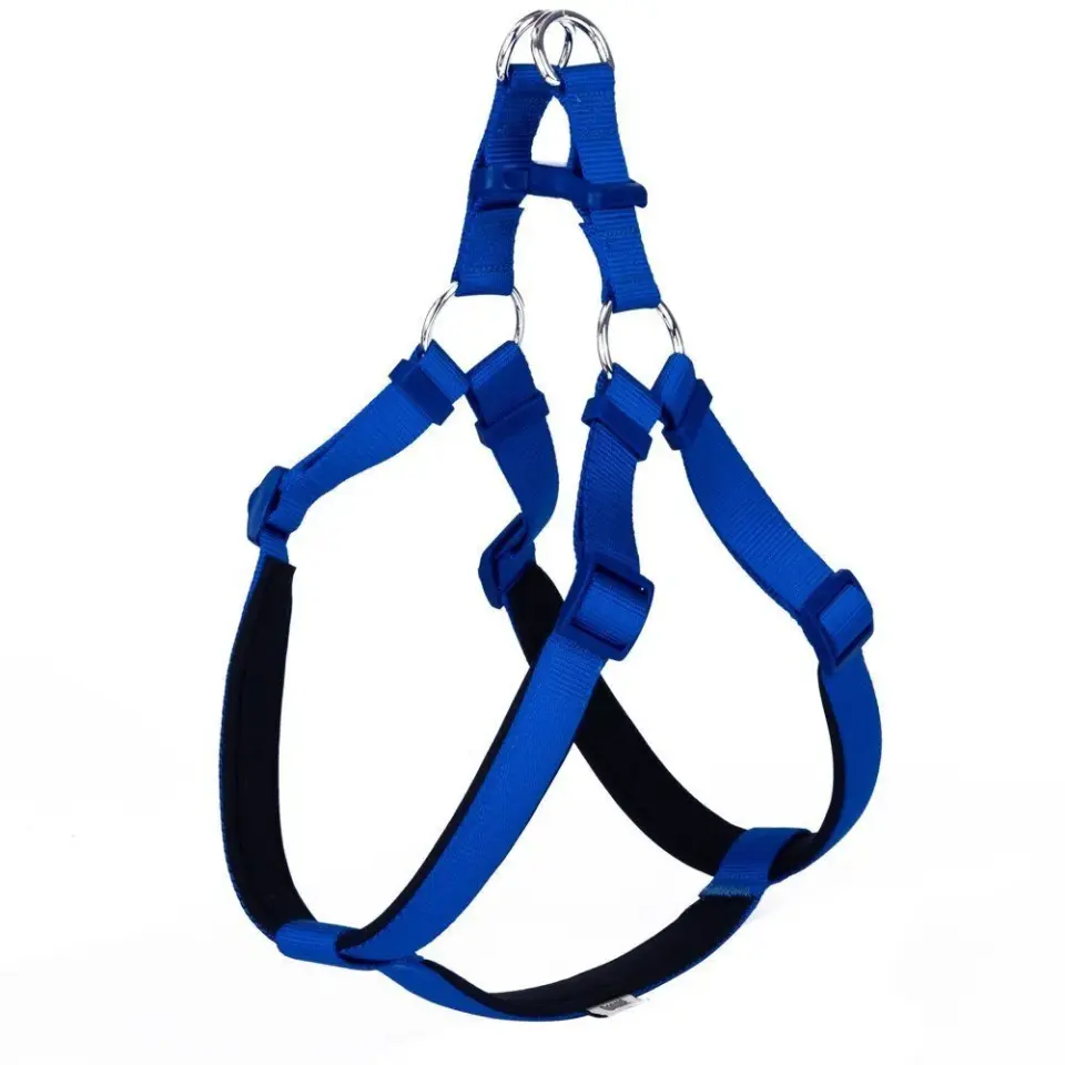 Doggie Konforlu Dokumadan El Yapımı Ronin Model Köpek Göğüs Tasması XXL-2,5X70-80cm - Royal Blue