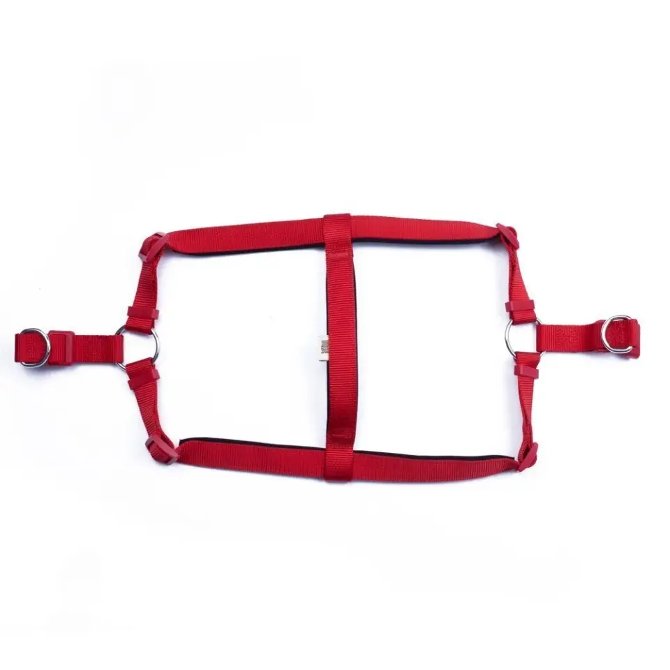 Doggie Konforlu Dokumadan El Yapımı Ronin Model Köpek Göğüs Tasması Kırmızı (2 x 55 - 65 cm)