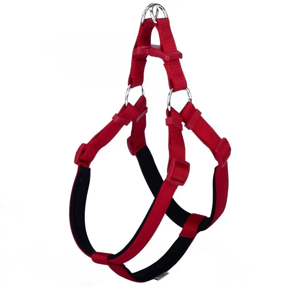 Doggie Konforlu Dokumadan El Yapımı Ronin Model Köpek Göğüs Tasması Kırmızı (2 x 55 - 65 cm)