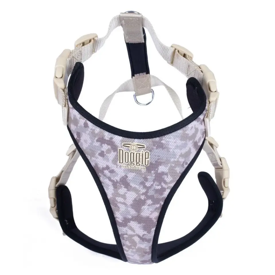 Doggie Havalı Dokumadan El Yapımı Köpek Göğüs Tasması XL-2,5x65-75cm - Camo