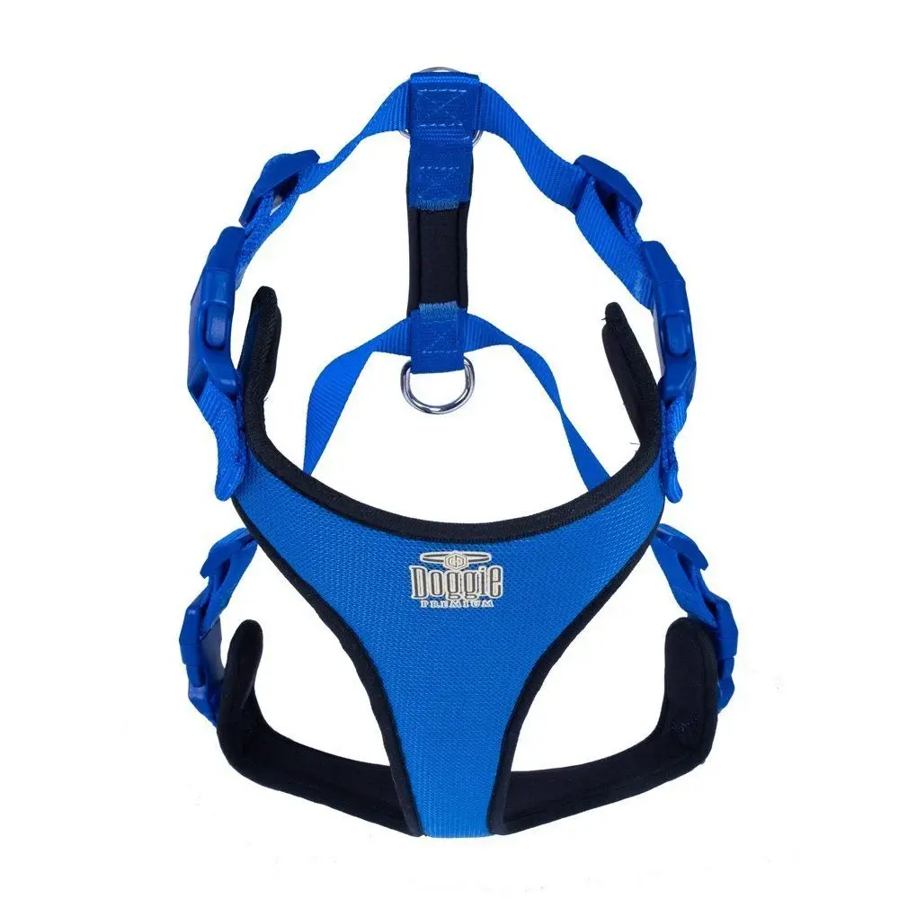 Doggie Havalı Dokuma Köpek Göğüs Tasması Mavi (2 x 45 - 55 cm)