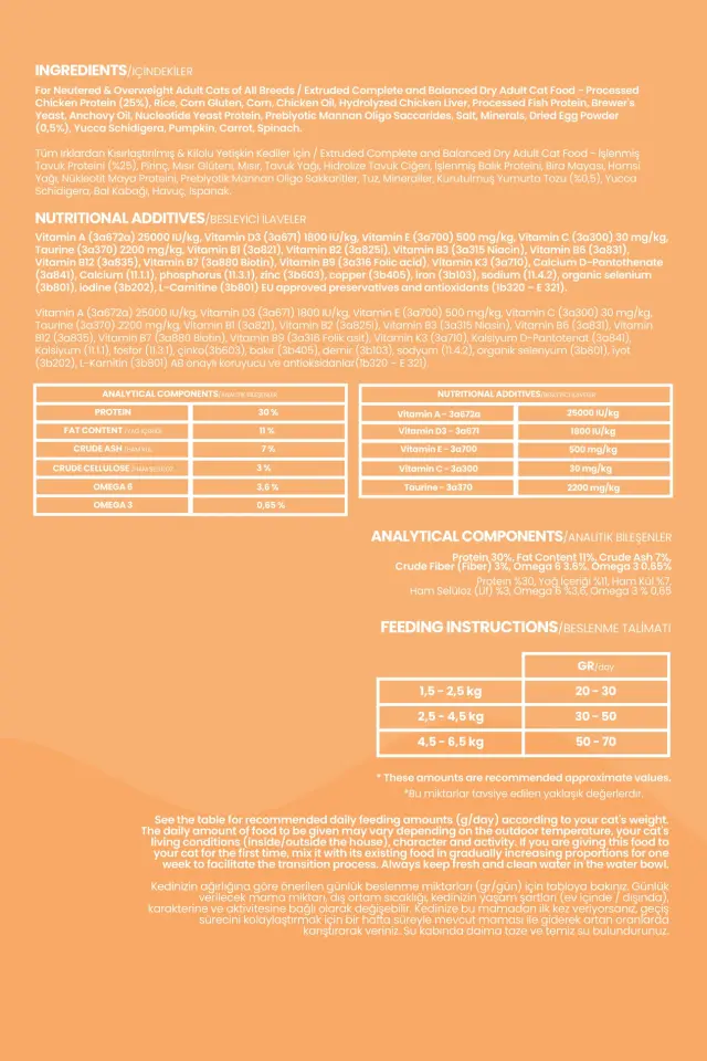 Tavuklu Kısır Yetişkin Kedi Maması 2 KG